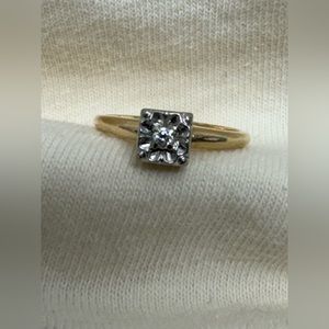 Vintage Estate Diamond 14K Solid Gold Band Ring Size 6